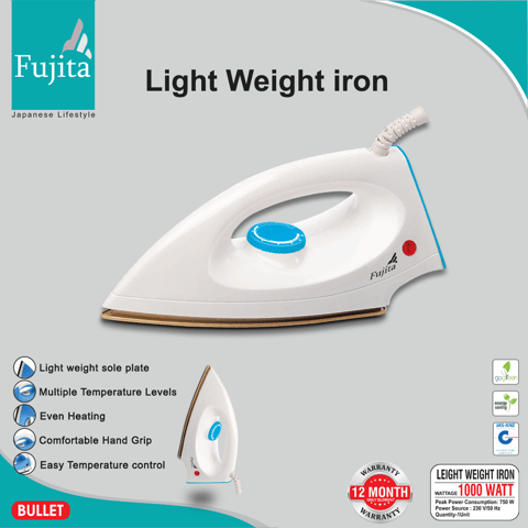 Fujita Light Weight Iron, 1000Watt