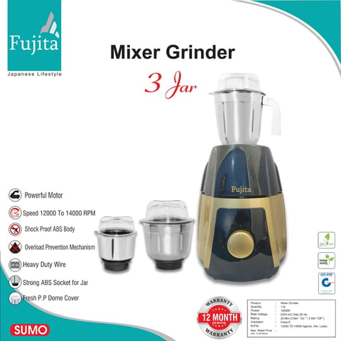 Fujita Mixer Grinder ( 3 Jar ,1000 Watt )