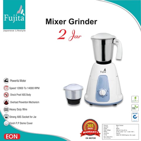 Fujita Mixer Grinder ( 2 Jar , 500Watt )
