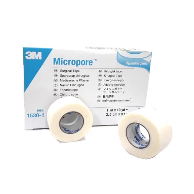 3M™ Micropore™ Medical Tape 1530-1, 25 mm x 9.1 m (12 rolls)