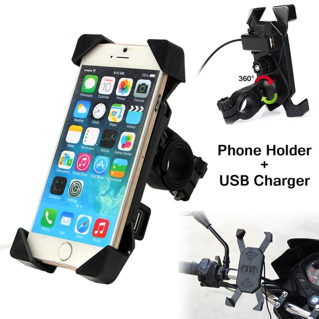 Bike  Bicycle Phone Stand Usb Charger Power Holder
