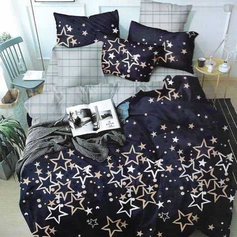 Star Printed  Bed Sheet With Pillow Covers