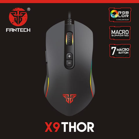 FANTECH COMBO X9 Thor 4800Dpi Programmable 7-Buttons Rgb Backlit USB Wired Gaming Mouse