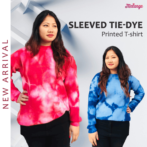 Sleeved TIE-DYE Printed Woolen T-Shirt