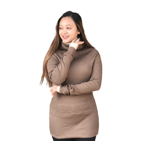 Brown Turtle-Neck Sweater