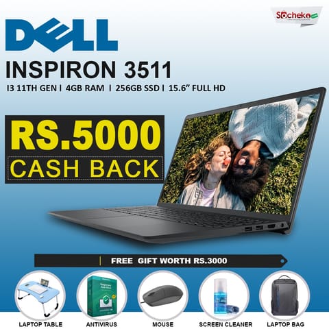 Dell Inspiron 3511 i3 11th Gen/4GB RAM/256GB SSD /15.6″ Full HD