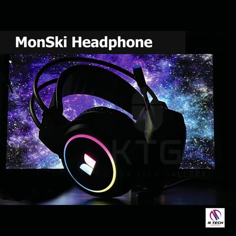 Monster Gaming Headphone Soft Padded with Mic & RGB Lighting Noise