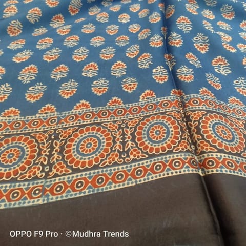 Mudhra Trends - Modal Silk Ajrakh Sarees - MSAMT
