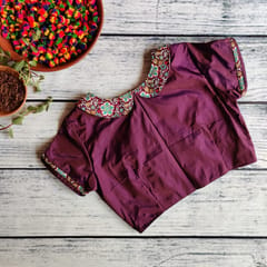 Dhinam-Zippy Peter Pan-Mulberry-Readymade Blouse
