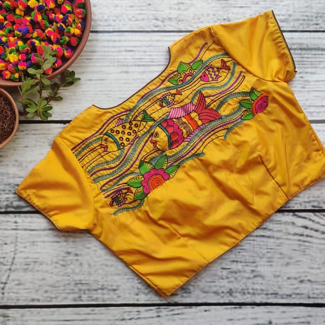 Dhinam-Fishes-Readymade Blouse