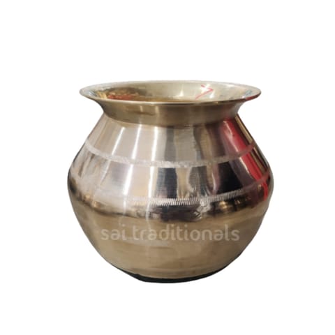 Sai Traditionals - Brass / Pithalai Pongal Pot (With Tin Lining) - 3 l/ 4 l