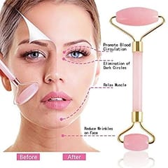 Nayaa Organics-Rose Quartz Facial Roller with Gua Sha & face serum