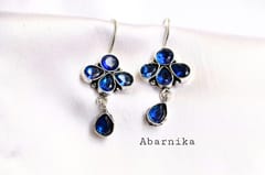 Abarnika- Silver Coated Crystal Earrings