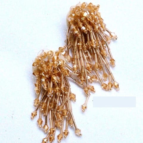 Abarnika- Crystal brown statement western earrings