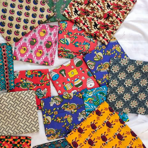 Nesavaruvi Boutique -  Kalamkari/Printed cotton blouse bits