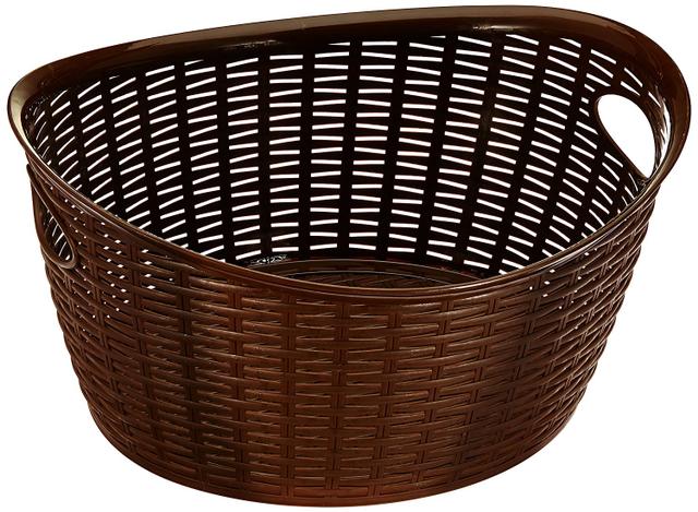 All Time Plastics Rattan Plastic Open Storage Bin 27 Litres Brown All Time Plastics Rattan Plastic Open Storage Bin 27 Litres Brown 406683 1 27ovalbrown
