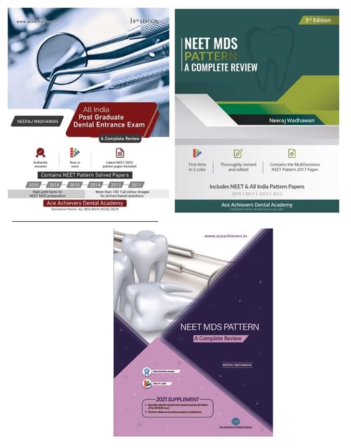 All India Post Graduate Dental Entrance Exam 9th edition 2021 (Set of 3 books) by Neeraj Wadhawan