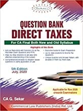 Question Bank Direct Taxes5th Edn Dec  2020 By CA G Sekar