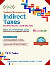 Students Referencer On Indirect Taxes20th Edn July 2021 By CA G Sekar