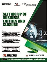 Setting Up Of Business Entities And Closure7th Revised Edition Dec 2021 By CS Anoop Jain
