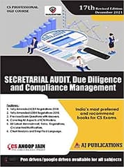 Secretarial Audit Due Diligence & Compliance Management (Old Syllabus)17th Revised Edition Dec 2021 By CS Anoop Jain