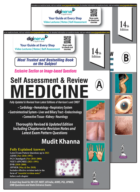 Self Assessment of Review Medicine (Part A-B) 14th Edition 2022 by Mudit Khanna