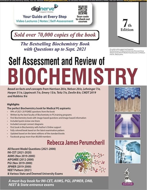 Self Assessment and Review of Biochemistry 7th Edition 2022 by Rebecca James Perumcheril