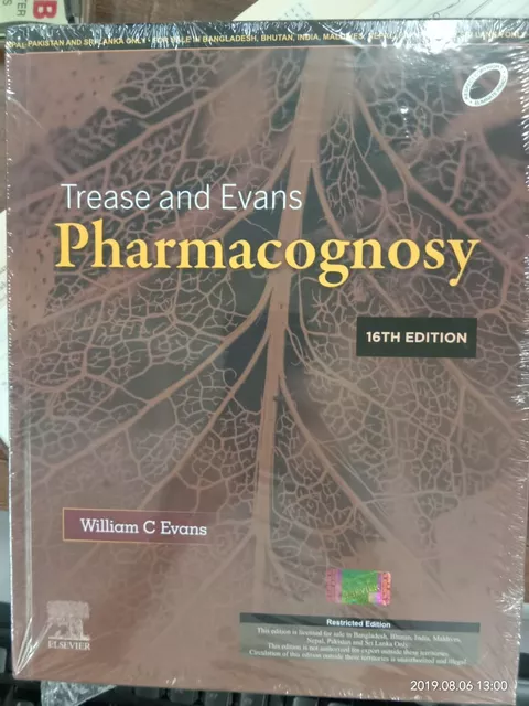 TREASE AND EVANS PHARMACOGNOSY 16th EDITION 2019 BY WILLIAMS C EVANS
