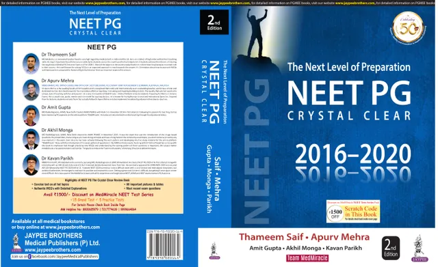 The Next Level of Preparation NEET PG Crystal Clear 2nd Edition 2020 by Thameen Saif & Apurv Mehra