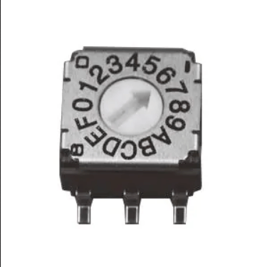 Coded Rotary Switches smd 7mm code hex comp, top adj., gull wing