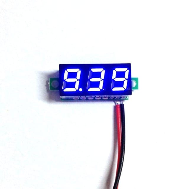0.28inch 3.5-30V Two Wire DC Voltmeter Blue