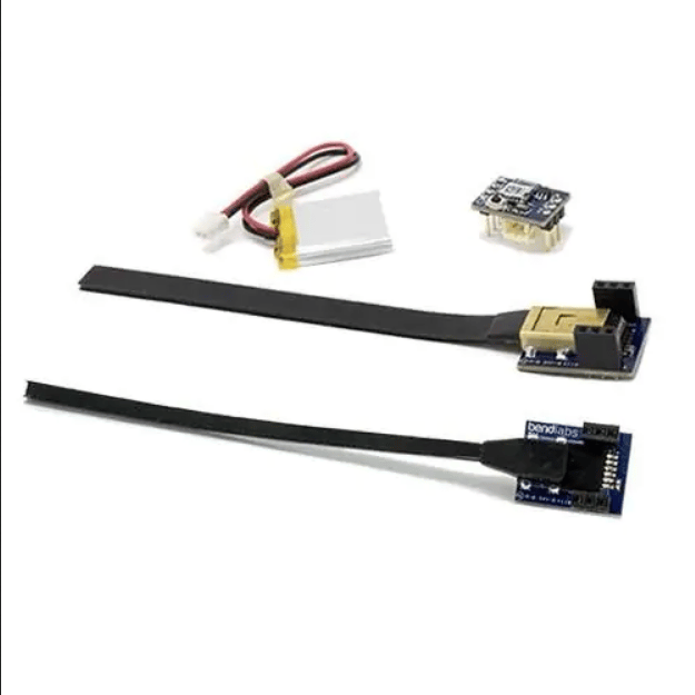 Position Sensor Development Tools A combination 1 & 2-Axis bidirectional flex sensor evaluation kit. It comes with a battery and one BLE module that can plug into either sensor.