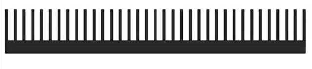 Heat Sinks PCIe Extrusion Profile, AL6063, 300mm Length, 95mm Width, 14mm Height