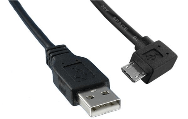 USB Cables / IEEE 1394 Cables USB 2.0 M TO M ANGLD 10FT CORD BLACK