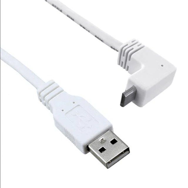 USB Cables / IEEE 1394 Cables USB 2.0 M TO M ANGLD 10FT CORD WHITE
