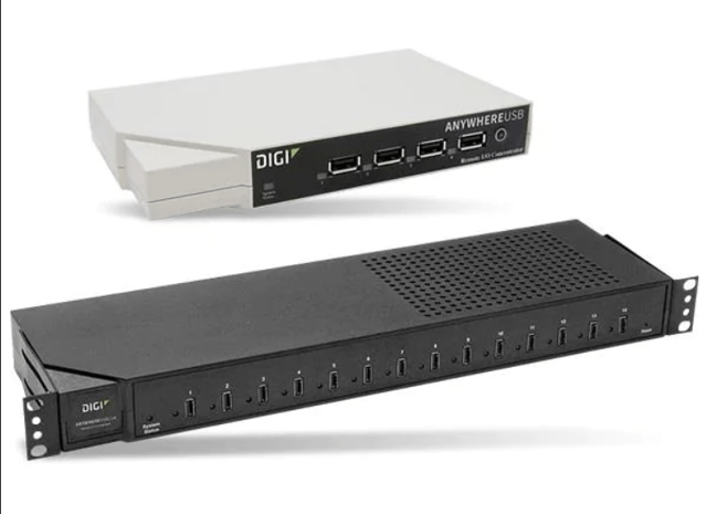 Networking Modules AnywhereUSB 8 Plus, 8 port USB over IP Remote USB 3.1 Hub with 8 type A USB connectors, includes external power supply for 100-240VAC Power, 10/100/1000/10G Ethenet, support for optional SFP+ module, and optional cellular CORE Module