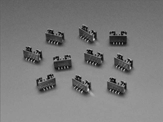 Adafruit Accessories JST PH 4-pin Vertical Connector (10-pack) - STEMMA