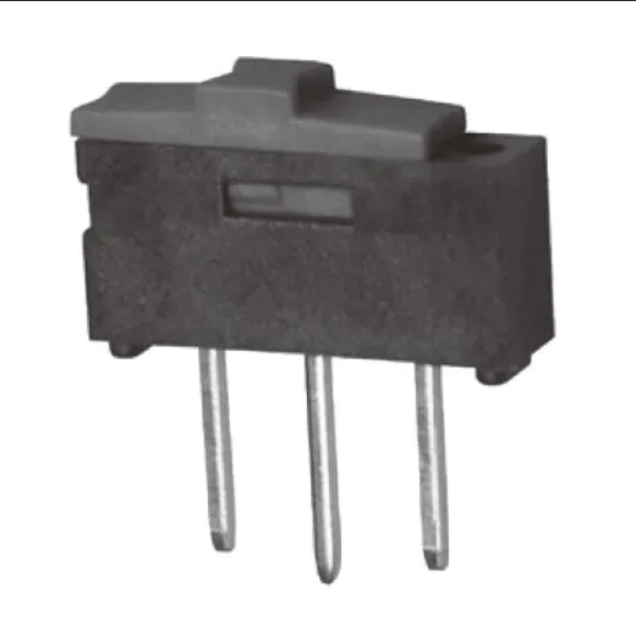 Slide Switches SPDT, ON-ON Slide, White Actuator, 500mA @ 12V DC Right Angle PC Terminals, Bulk Packaging