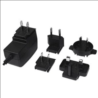 Wall Mount AC Adapters ac-dc, 5 Vdc, 2 A, SW, multi-blade, N/E/B/A, P5 center pos, level VI, black