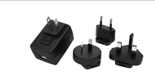 Wall Mount AC Adapters ac-dc, 12 Vdc, 1 A, SW, multi-blade, no blades, USB A inlet, level VI, MED, black