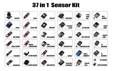 37 in 1 Sensor Modules Kit for Arduino Uno, Mega 2560, Raspberry Pi