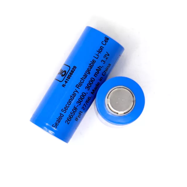 26650 3.2V Rechargeable 3000mAh LifePO4 Battery Cell