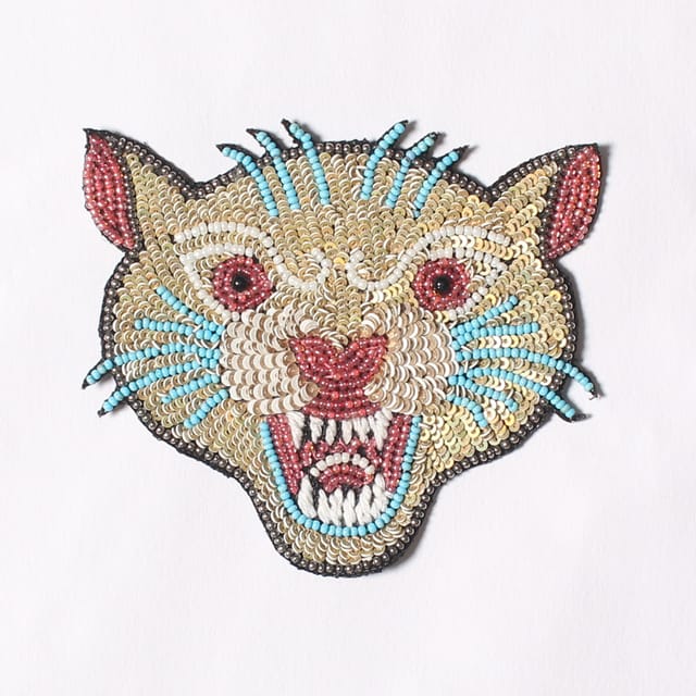 Ferocious animal mighty patch/Applique-patch/Crafty-patch/Beads-patch