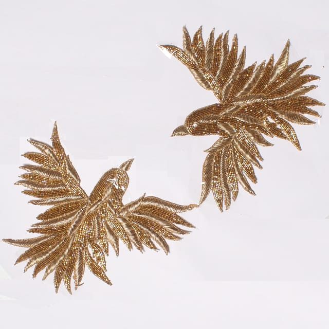 Couple sparrows elegant patch set/Zardosi-patch/Filler-patch/Beads-patch