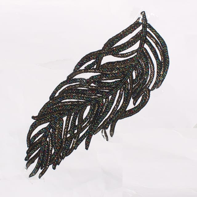 Glamorous feathers beaded applique patch/Costume-patch/Styling-patch