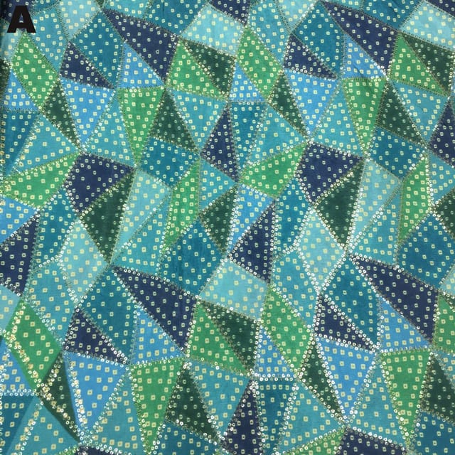 Triangles and angles Lehariya look fabric/Costume-fabric/DIY-Art-Fabric