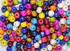 Assorted and varied colours polished glazed look beautiful and simple style trendy type wooden made beads