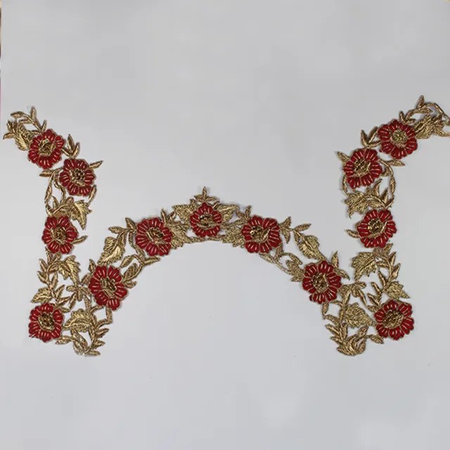 Rich rose stylishly verdant classic royal feel artistic look stylised floral format cut-out feel imperial fine elements rich embellished flowery patch