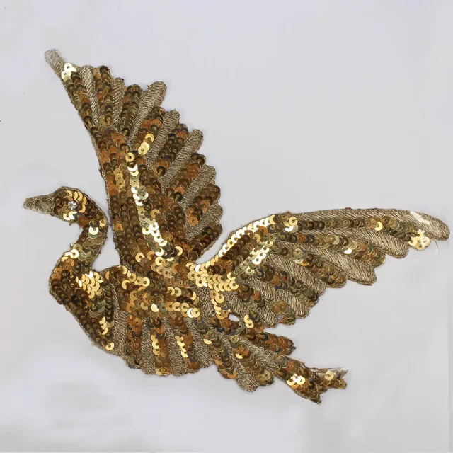 Phoenix in flight fierce and majestic sequins splendor party style festive celebrations trendy and designer feel star value applique bird twin patch
