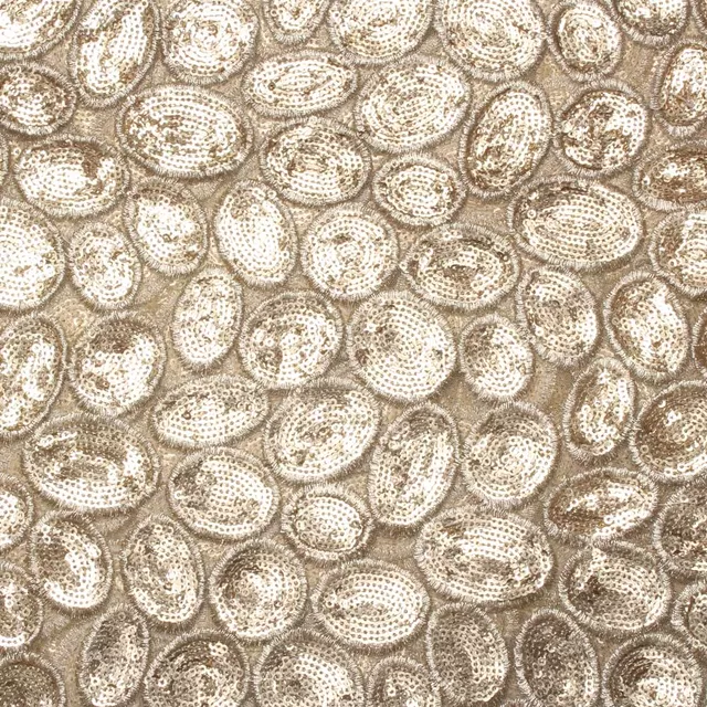 Romantic calming-pebbles design Zari thread and sequins rich fabric